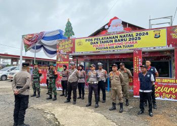 Beri Pelayanan Optimal Nataru, Personel Polres Lampung Utara Disiagakan di Pos Yan dan Pos Pam