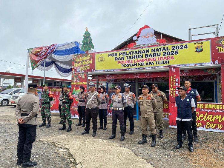 Beri Pelayanan Optimal Nataru, Personel Polres Lampung Utara Disiagakan di Pos Yan dan Pos Pam