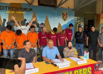 Tekab 308 Ditreskrimum Polda Lampung Bekuk Belasan Pelaku Pungli Sopir Truk di Lampura