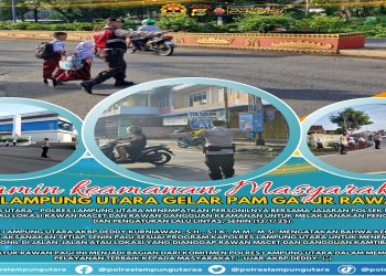 Gelar Pam Gatur Rawan Pagi, Polres Lampung Utara Jaga keamanan masyarakat.