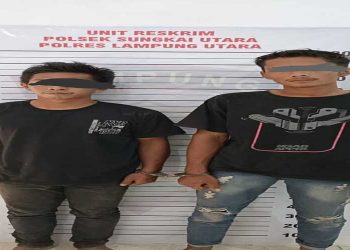 Polsek Sungkai Utara Ringkus 2 Orang Pelaku Pencurian Rel Kereta Api.