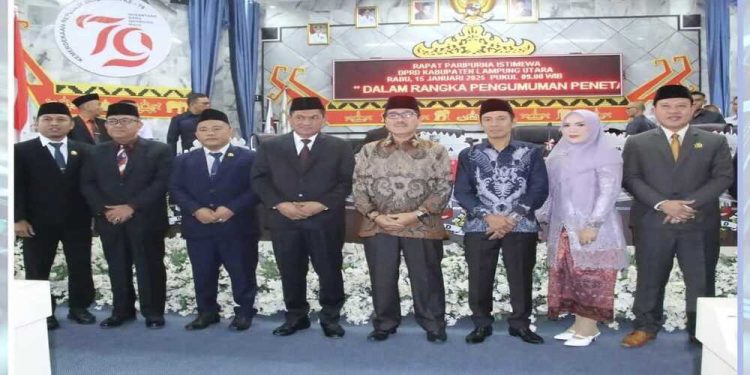 Paripurna Istimewa DPRD Tetapkan Hamartoni Dan Romli Sebagai Bupati dan Wakil Bupati Lampung Utara