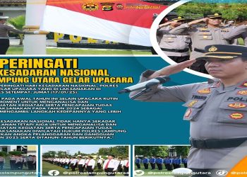 Peringati Hari Kesadaran Nasional, Polres Lampung Utara Gelar Upacara