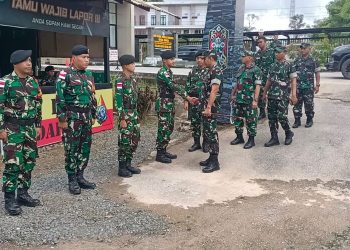 Satgas Pamtas Yonkav 12/BC Terima Kunjungan Danrem 121/Abw 