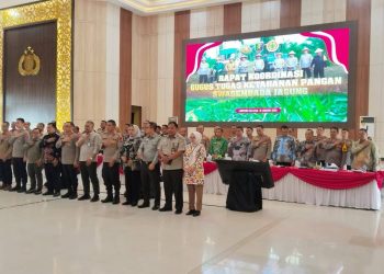 Pj Bupati Lampung Utara Dan Forkopimda Hadiri Rakor Gugus Tugas Ketahanan Pangan Di Polda Lampung