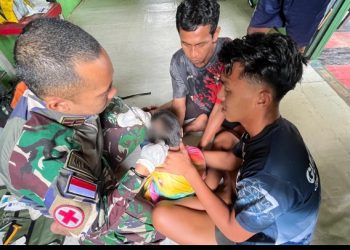 Prajurit Kostrad Pos Lumbis Selamatkan Aldrian