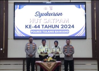 Polres Tulang Bawang Gelar Syukuran HUT Satpam Ke-44, AKBP James Sampaikan Pesan khusus