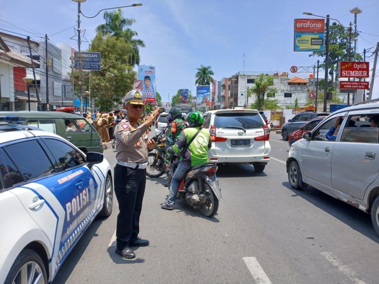 Satlantas Polresta Bandar Lampung Alihkan Arus Lalu Lintas Saat Bank Lampung Run 2025