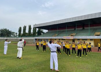 Personel Polres Lampung Utara Ikuti Tes Kesjas Dan Beladiri