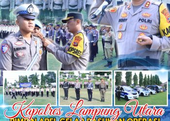 Kapolres Lampung Utara Pimpin Apel Gelar Pasukan Operasi Keselamatan Krakatau 2025