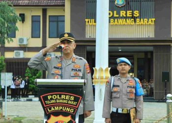 Polres Tulang Bawang Barat melaksanakan Apel Gelar Pasukan Operasi Keselamatan Krakatau 2025