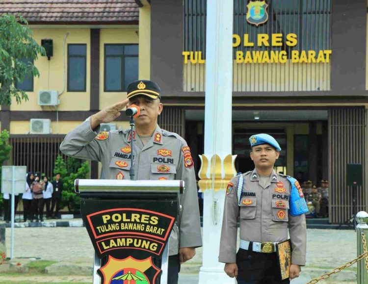 Polres Tulang Bawang Barat melaksanakan Apel Gelar Pasukan Operasi Keselamatan Krakatau 2025