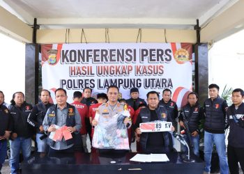 Kapolres Lampung Utara Rilis Ungkap Kasus Pencurian Mobil Dan Pemerkosaan