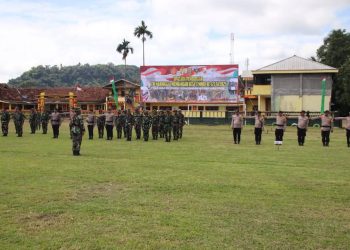 Kodim 0412/LU Gelar Gladi Upacara Pembukaan TMMD ke 123 Lapangan Sepak Bola Desa Subik.