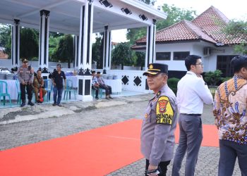 Polres Lampung Utara Amankan Penyambutan Dan Ramah Tamah Bupati Dan Wakil Bupati Lampung Utara Masa Jabatan 2025-2030