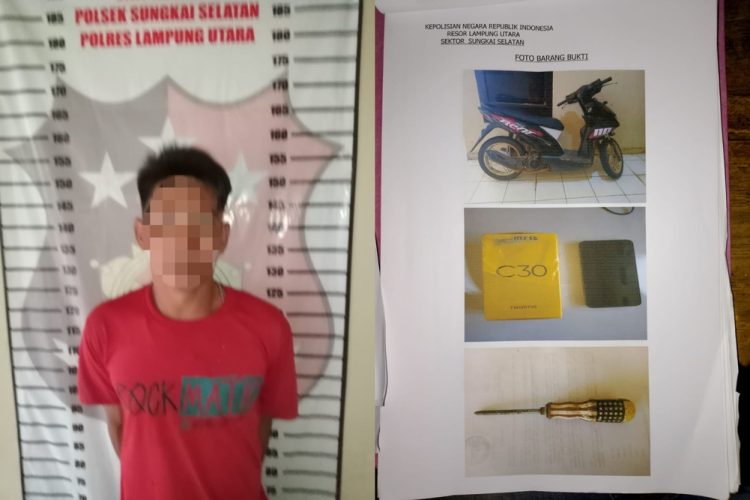 Polsek Sungkai Selatan Polres Lampung Utara Amankan Pelaku Curat