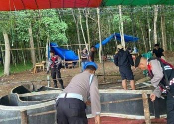 Polri Dan TNI Gelar Olah TKP Bersama di Lokasi Sabung Ayam Way Kanan