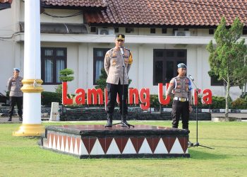 Pimpin Apel Pagi, Kapolres Lampung Utara Gelar Halal Bihalal Bersama Personel