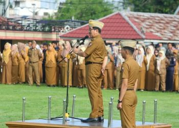 Bupati Lampung Utara Pimpin Apel Perdana Dan Halal Bihalal Pasca Libur Idul Fitri