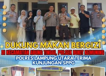 Dukung Makan Bergizi Di Kecamatan Abung Tinggi, Polsek Bukit Kemuning Polres Lampung Utara Terima Kunjungan SPPG