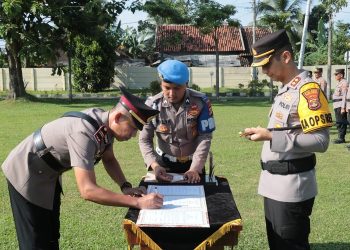 Polres Tulang Bawang Gelar Upacara Sertijab Satu Kasat dan Satu Kapolsek, Berikut Daftar Namanya