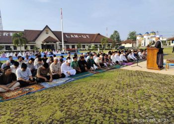Polres Lampung Utara Gelar Sholat Hari Raya Idul Adha 1446 H