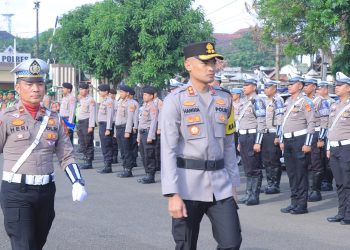 Kapolres Kota Metro AKBP Hangga Utama Pimpin Apel Pasukan Operasi Patuh Krakatau 2025