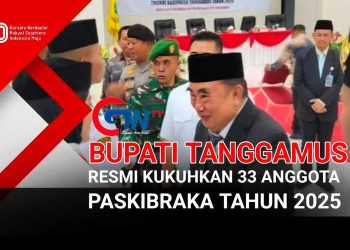 Bupati Tanggamus Resmi Kukuhkan 33 Anggota Paskibraka Tahun 2025