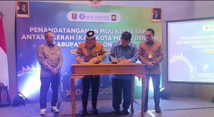 Dukungan BI ,Pemkot Metro lakukan MoU Dengan Kabupaten Kulon Progo