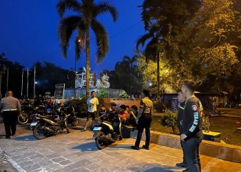 Antisipasi Tawuran dan Gangguan Kamtibmas Polres Lampung Utara Patroli Subuh 