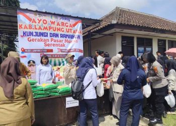 Polres Lampung Utara Gelar Pasar Murah Jelang Idul Fitri