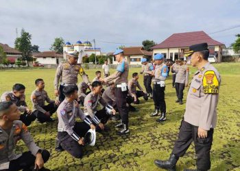 Propam Polres Lampung Utara Gelar Gaktiblin, Cek Sikap Tampang dan Kelengkapan Personel