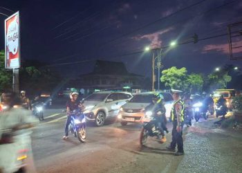 Polres Lampung Utara Siaga Atur Lalu Lintas Hingga Malam, Antisipasi Lonjakan Arus Balik