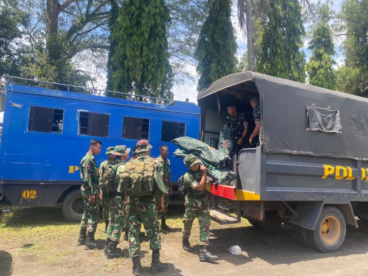Pejabat Kodim 0411/KM Sambut Kedatangan 200 Prajurit Yonif TP 943/DPC di Kota Gajah