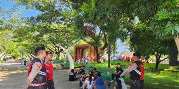 Patroli Presisi Sat Samapta Polres Lampung Utara Berikan Himbauan Kamtibmas di Islamic Center