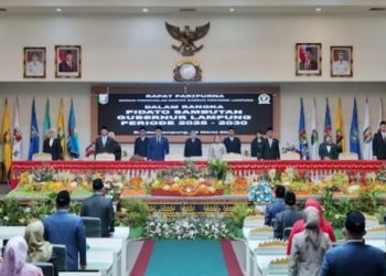 DPRD Provinsi Lampung Gelar Rapat Paripurna Istimewa, Gubernur Lampung Sampaikan Visi Menuju Lampung Maju dan Indonesia Emas