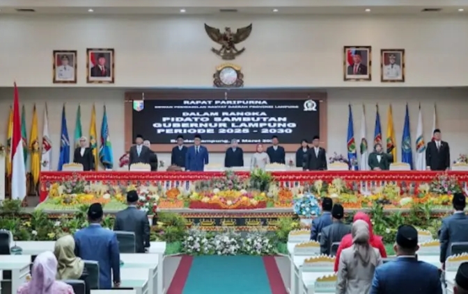 DPRD Provinsi Lampung Gelar Rapat Paripurna Istimewa, Gubernur Lampung Sampaikan Visi Menuju Lampung Maju dan Indonesia Emas